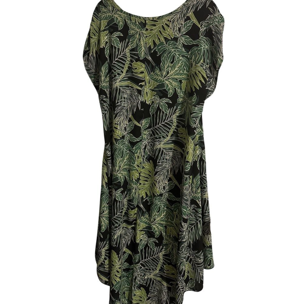 Cha Cha Vente Green Leaf Print Top